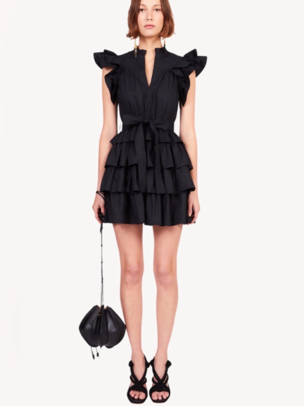 Ulla Johnson Lulua black tiered dress 2